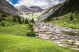Mountains in the Pyrenees, Ordesa Valley National Park, Aragon,