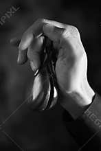 Young man playing the castanets