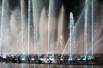 The music fountain square is in Dalian