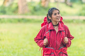 Asian lady backpacker