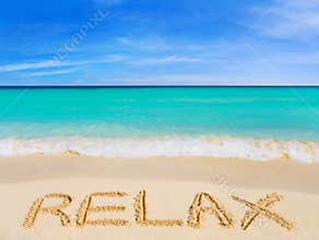 Word Relax on beach