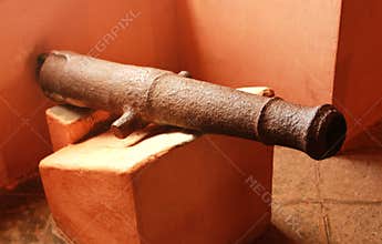 Old cannon in danish fort