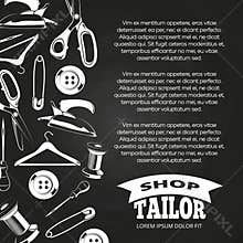 Tailor shop chalkboard poster