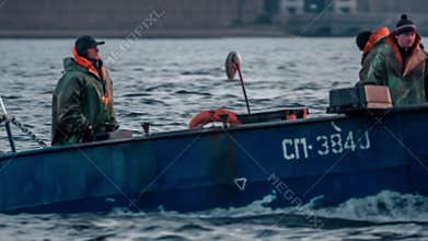 Fishing Boat On The Neva River