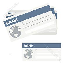 Bank Check Flat Icon Isolated on White