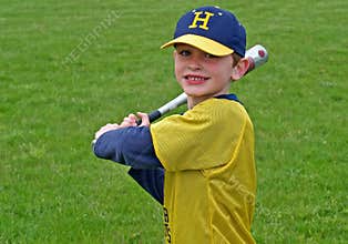 Boy playing baseball