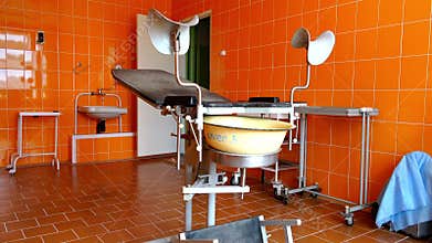 A special chair with a basin in the hospital abortion clinics