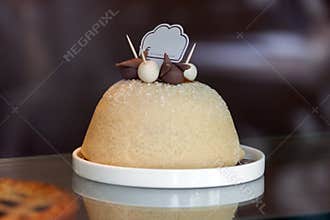 The typical, `polenta e osei` cake, Bergamo