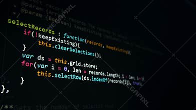Cyber security concept. Hackers code on computer screen, 4K.