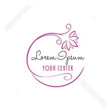 Lotus Flower Yoga Beauty Center Logo Vector Design