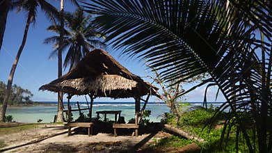 Beach on a tropical island. Philippines, Siargao.