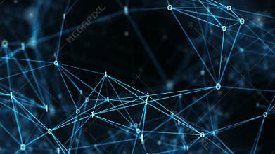 Abstract Motion Background - Flying Through Digital Binary Data Networks