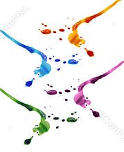 Colourful ink drops