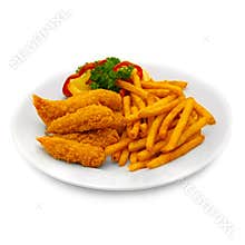 Breaded Shrimp and Chips