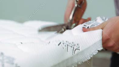 Worker manufacturing mattress