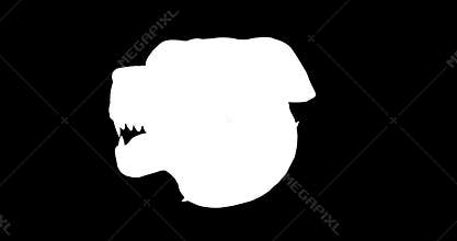 Aggressive Rottweiler guard dog head 2d animation