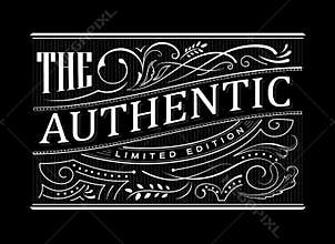 Antique border vintage western frame label hand drawn typography
