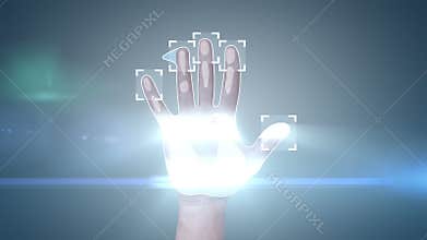 Fingerprint access, 3d animation with the logos