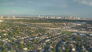 Aerial shot of las vegas sprawl daytime