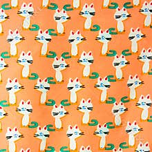 Set of seamless patterns with kittens. Patterns cartoon cats