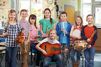 Students Playing In School Orchestra Together