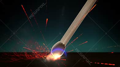 Strike a match slow motion