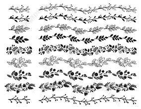 Vintage decorative borders. Hand drawn vector design elements