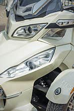 Lights futuristic motor cycle