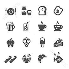 Food and drink icon set, vector eps10