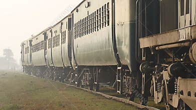Pakistan Railways Train Passing a Country Side