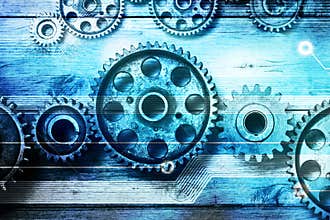 Gears Cogs Data Information Technology Background