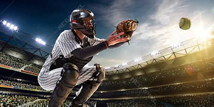 Professional baseball player in action