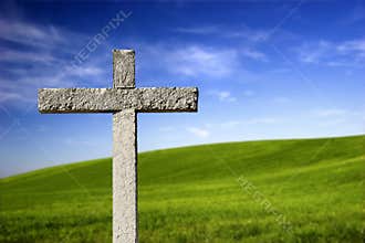 Religious cross in the paradise