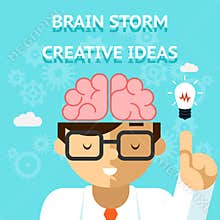 Brain storm creative idea concept
