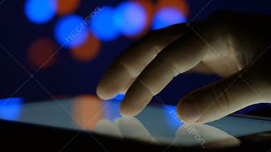 Man working for the Tablet PC