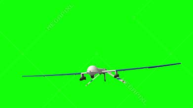 Military Drone. Green screen.