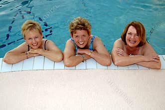 Senior women in the pool