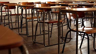 Empty classroom in a school