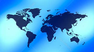 World map blue background