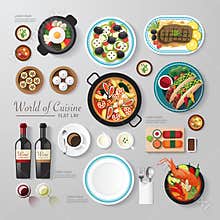 Infographic food business flat lay idea.