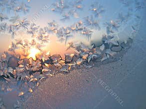 Frost and sun background