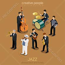 Jazz music band isometric concept