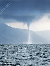 Tornado forming over sea