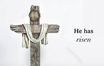 He has risen cross and words
