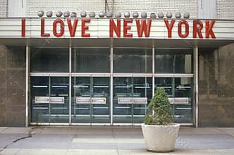 ï¿½I Love New Yorkï¿½ sign in Columbus Circle, New York City, NY