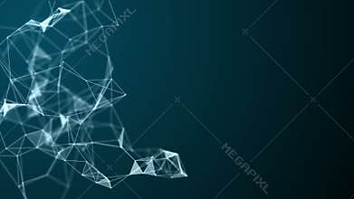 Molecular structure on dark blue background