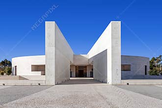 Sanctuary of Fatima, Portugal. Entrance of the Minor Basilica of Most Holy Trinity