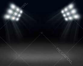 Dark room with spot of light on floor and