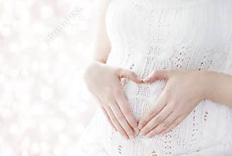 Pregnant Woman Heart Shape, Pregnancy Concept, Maternity Belly