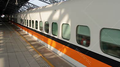Taiwan High Speed Railway (THSR) Train at Taichung THSR Station. HD